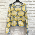 Coastal Crochet Lace Seashell Scalloped Knit Top