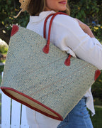Josephine Small Woven Raffia Straw Tote Bag