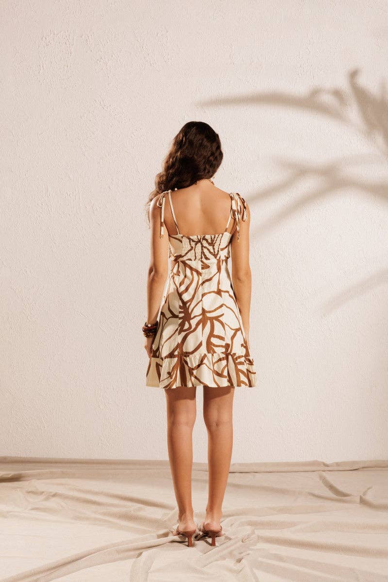 Abstract Floral Short Dress
