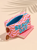 "BEACH DAY" LARGE ZIP POUCH,MULTI