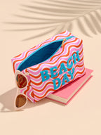 "BEACH DAY" LARGE ZIP POUCH,MULTI