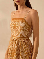 Cascais Bohemia Tropical palm strappy sundress